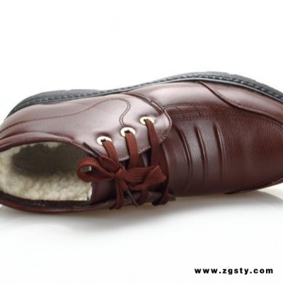 浙江温州 新款男士棉鞋 商务休闲棉皮鞋冬季保暖加绒皮鞋中老年加绒爸爸鞋