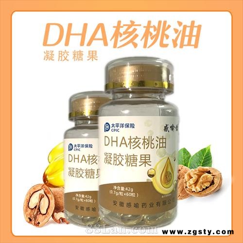 DHA核桃油软胶囊食用核桃油提取物核桃油凝胶糖果批发60粒装源头厂家