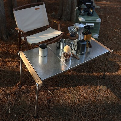 SunnyFeel户外露营不锈钢折叠野餐组合烧烤桌桌子烧烤炉柴火炉桌